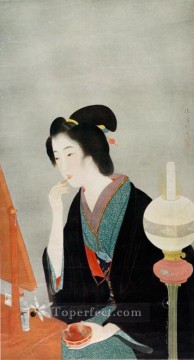 face powder 1928 Kiyokata Kaburagi Japanese Oil Paintings